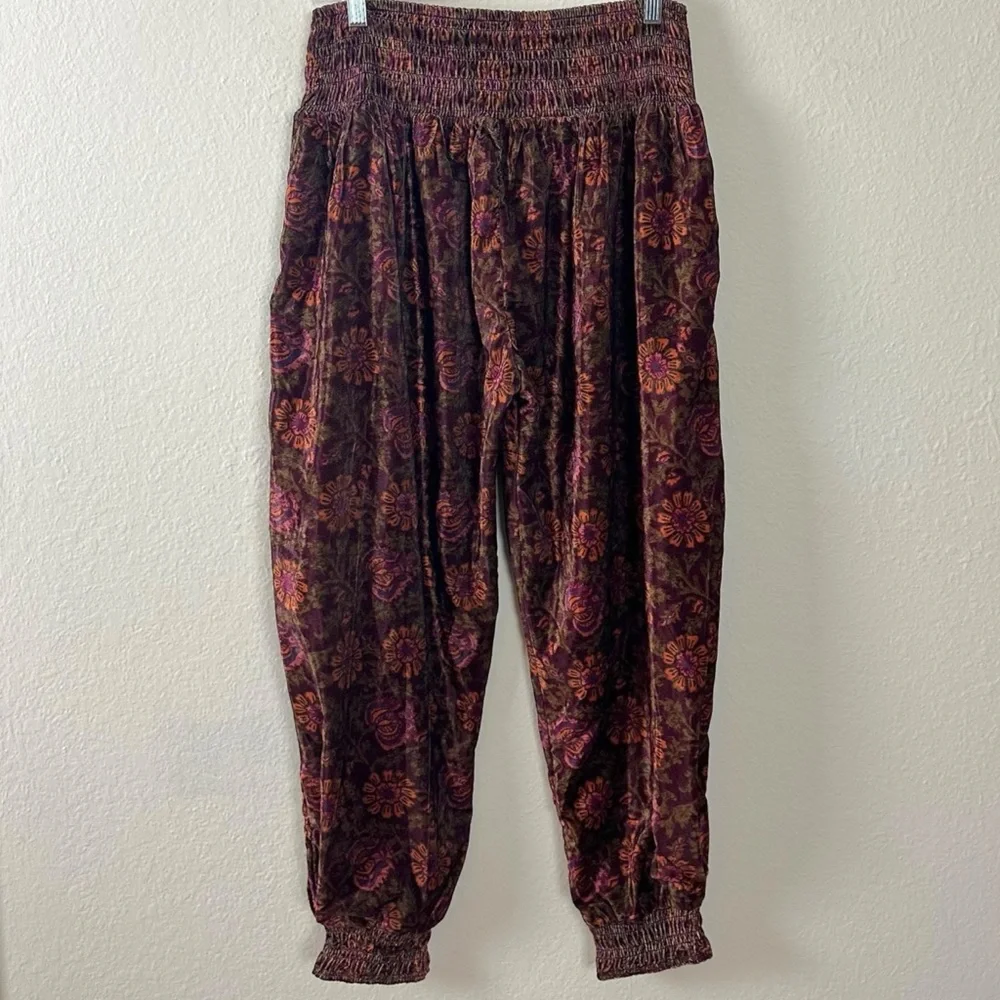 Free People FP One Marla Velvet Harem Gypsy Pants Plum Size Large NEW Bohemian